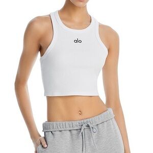 ALO YOGA ASPIRE TANK - white / black